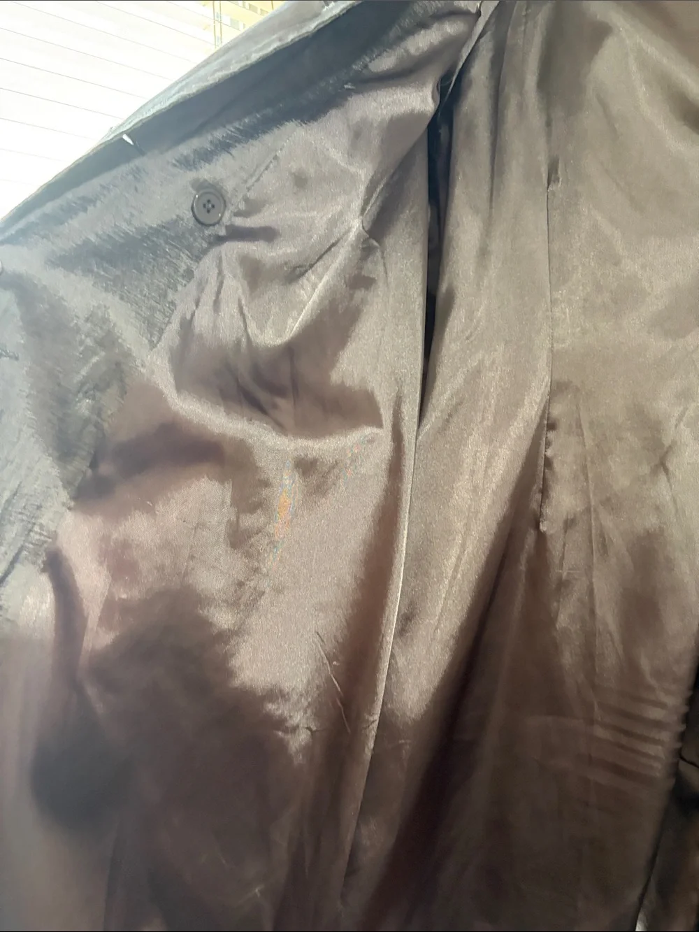 Saks Fifth Avenue Metallic Silver Trench Coat with Belt